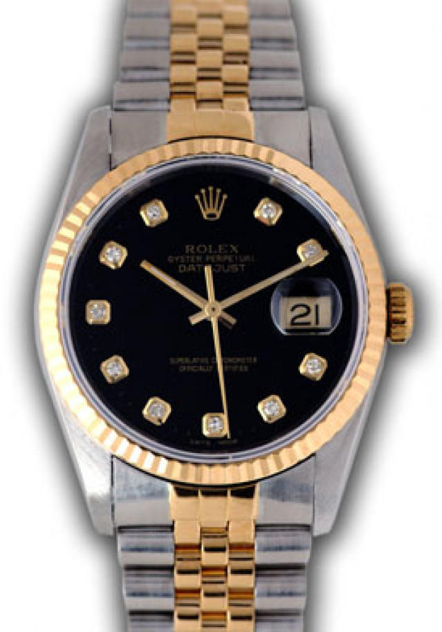 Diamond Dial Rolex Datejust 16233 Gold & Steel