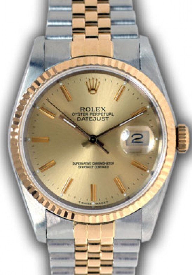 Ref 16233 Rolex Oyster Perpetual Datejust Gold & Steel