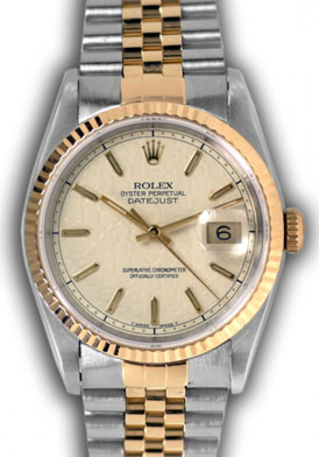 Rolex Datejust 16233 Gold & Steel With Ivory Dial