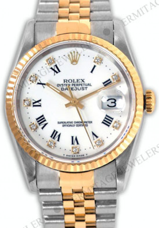 Rolex Datejust 16233 with Diamonds on White Dial