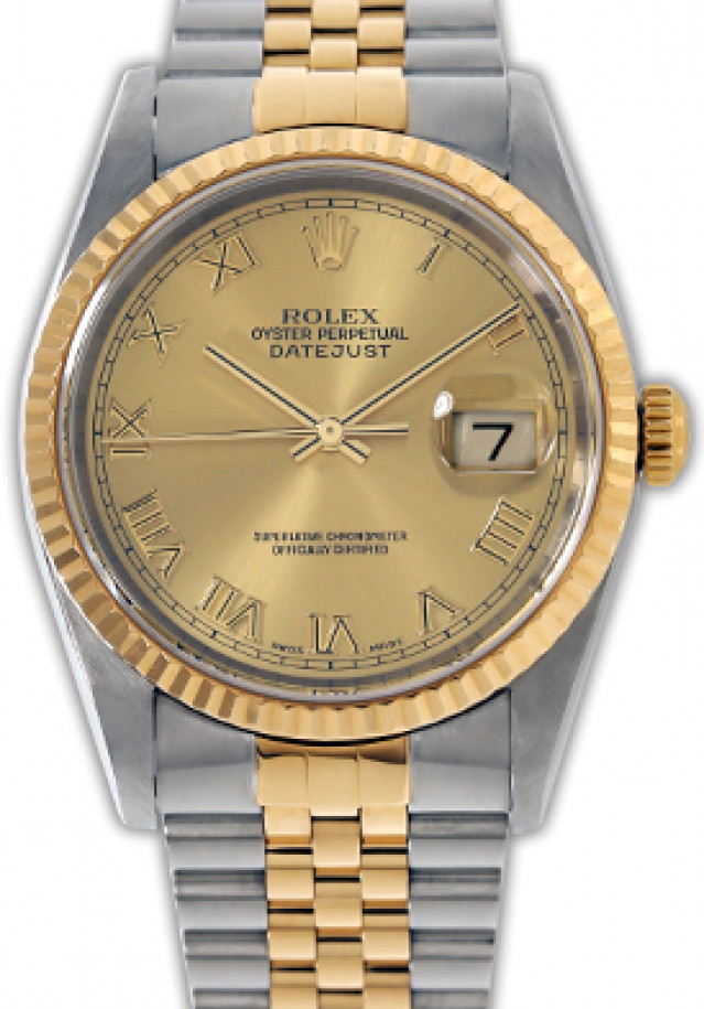 Rolex Datejust 16233 Gold & Steel With Champagne Dial