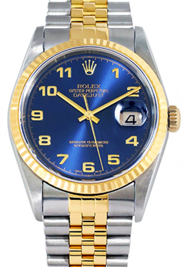 Rolex Datejust 16233 Gold & Steel With Blue Dial