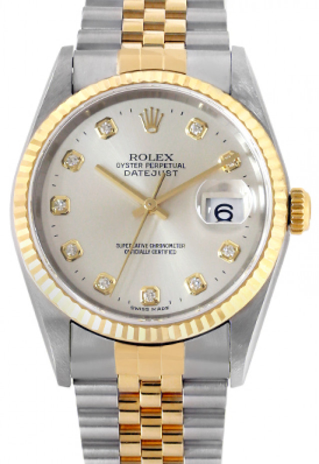 Silver Diamond Dial Rolex Datejust 16233