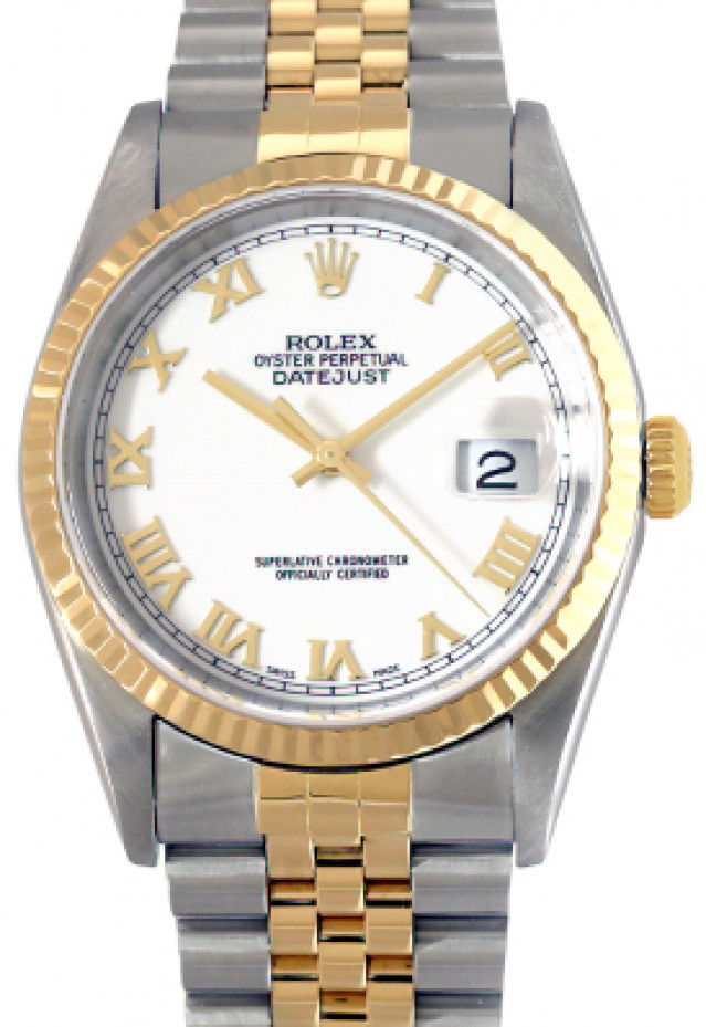 Rolex Datejust 16233 with White Dial & Roman Markers