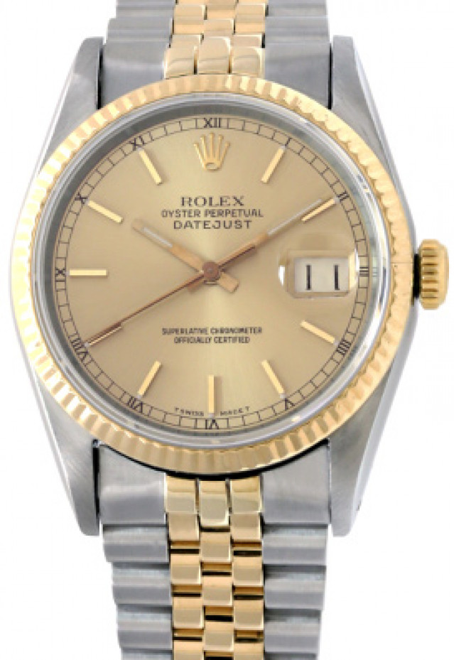 Rolex Mens Datejust 16233 with Champagne Dial