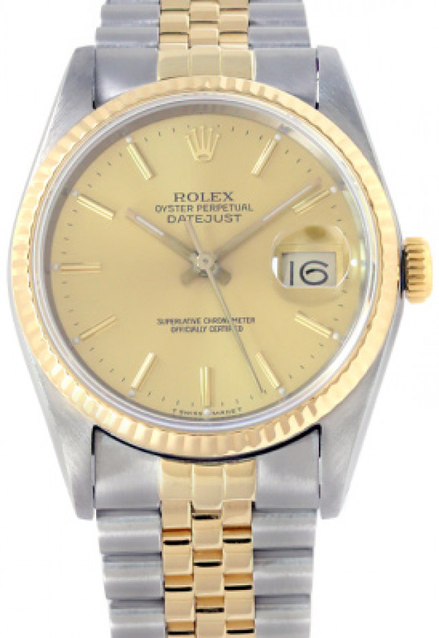 Pre-Owned Rolex Datejust 16233 with Champagne Dial