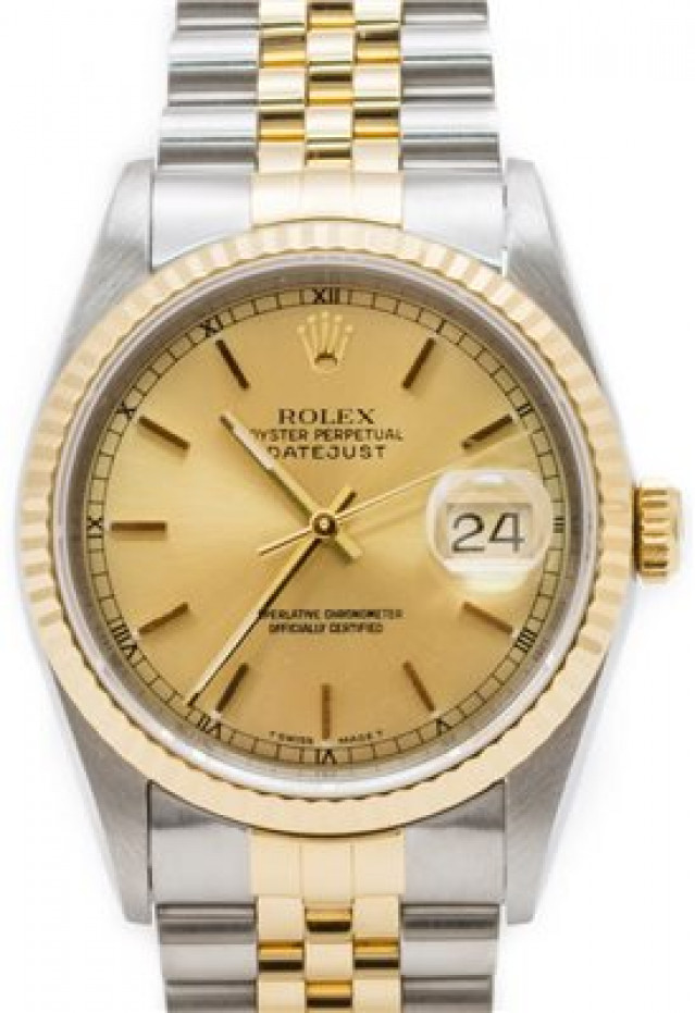 Pre-Owned Mens Rolex Datejust 16233 with Champagne Dial