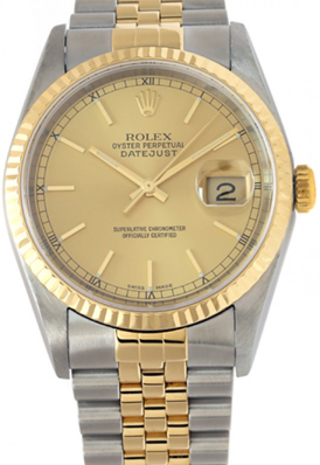 18kt Gold & Steel on Oyster Rolex Datejust 16233 36 mm