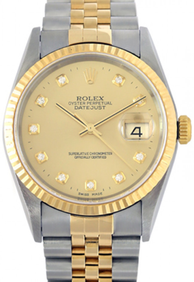 36 mm Rolex Datejust 16233 Gold & Steel on Oyster Pre-Owned