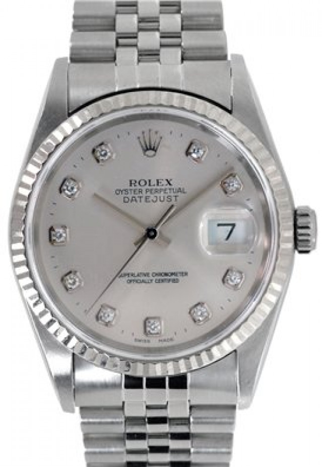 Silver Diamond Dial Rolex Datejust 16234