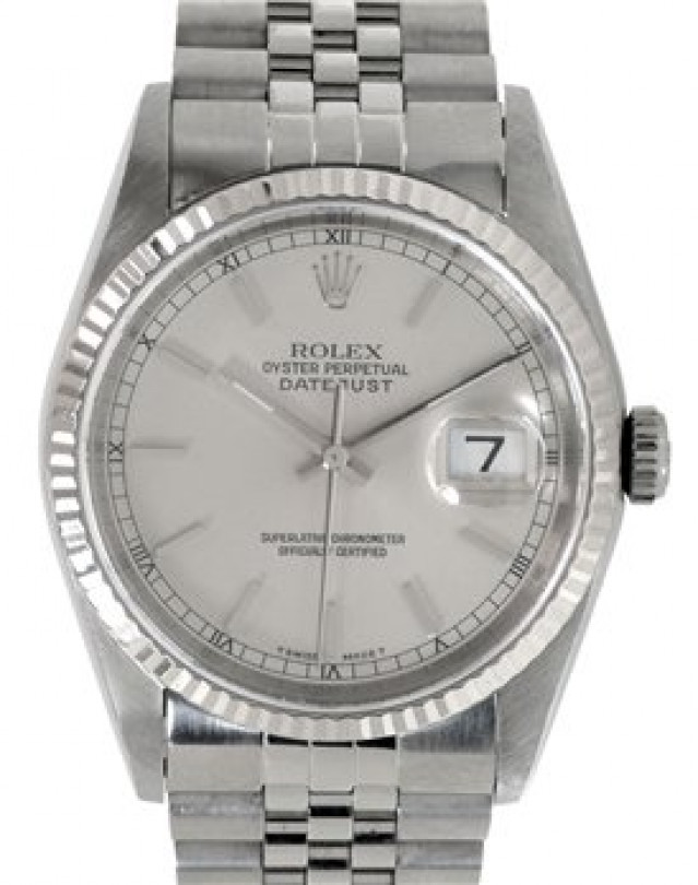 Rolex 16234 White Gold & Steel on Jubilee Steel with Silver Index & Black Roman
