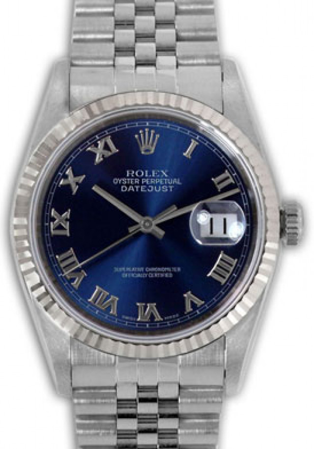 Rolex Datejust 16234 Steel with Blue Dial & Roman Markers