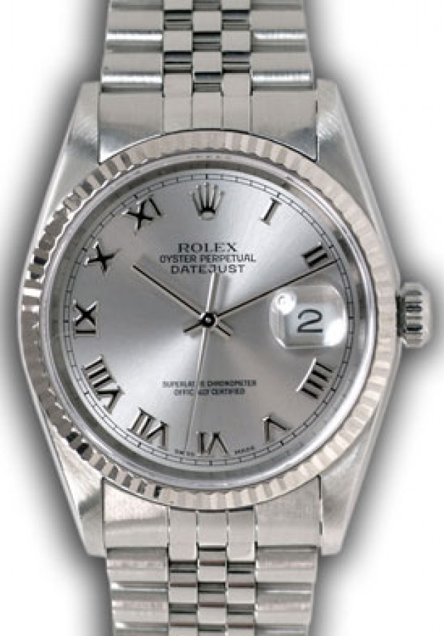 Rolex 16234 White Gold & Steel on Jubilee Rhodium with Silver Roman