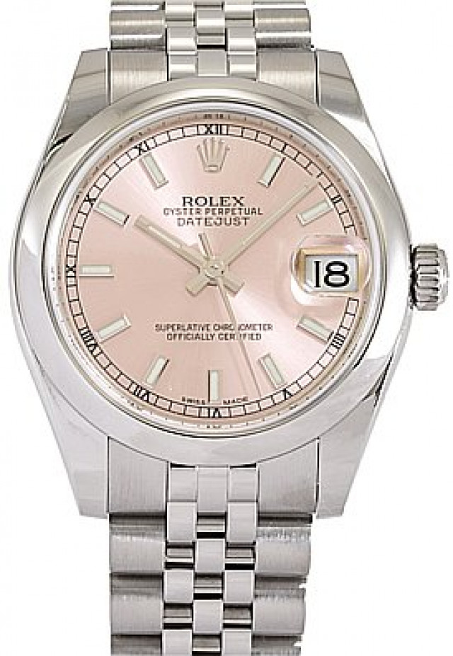 Rolex 178240 Steel on Jubilee, Smooth Bezel Pink with Luminous Index