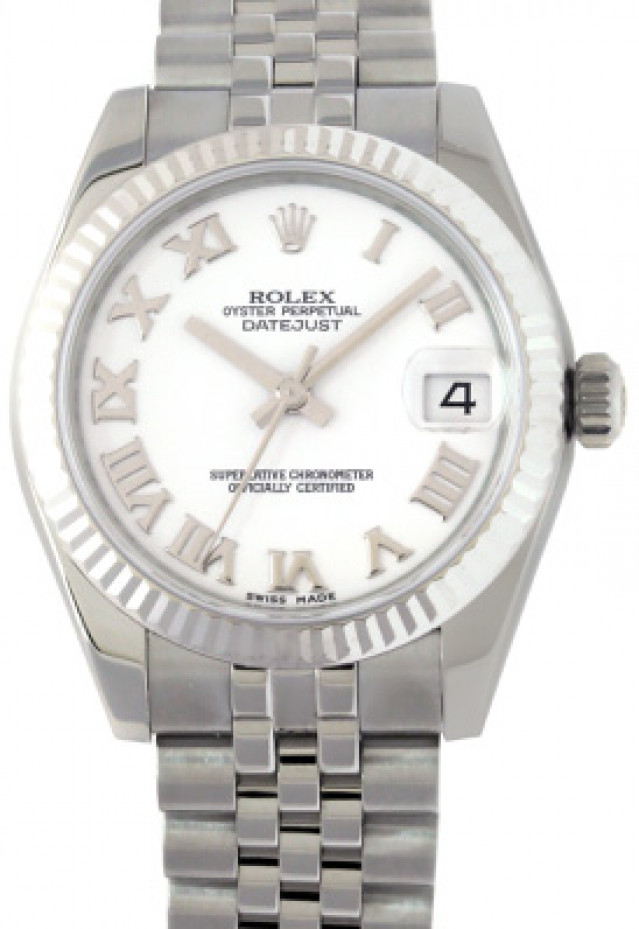 Rolex 178274 White Gold & Steel on Jubilee White with Silver Roman