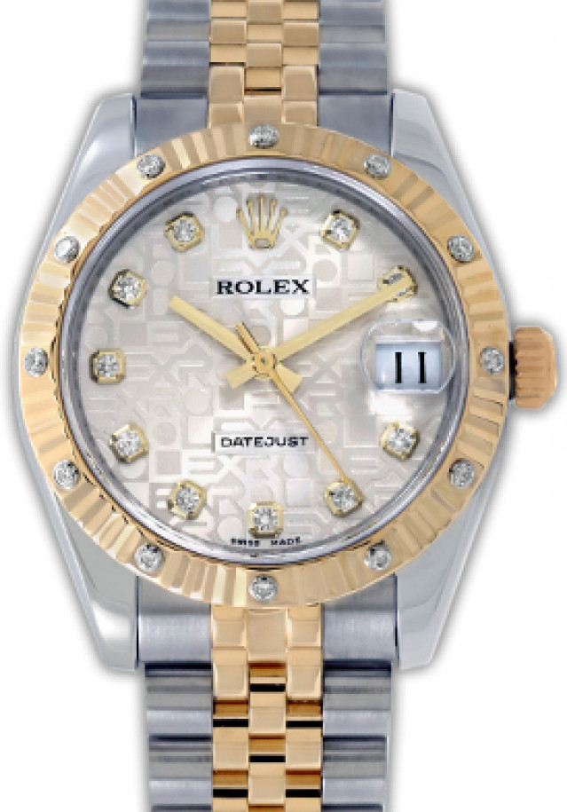 Rolex 178313 Yellow Gold & Steel on Jubilee, Diamond Bezel Jubilee Steel Diamond Dial