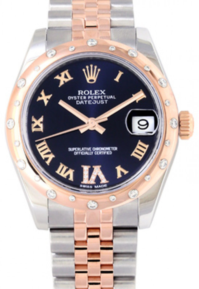 Rolex 178341 Rose Gold & Steel on Jubilee, Diamond Bezel Purple Diamond Dial