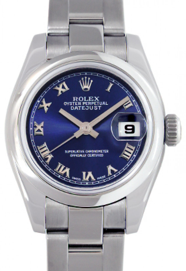 Rolex 179160 Steel on Oyster, Smooth Bezel Blue with Silver Roman