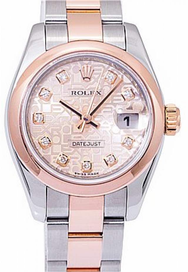 Rolex 179161 Rose Gold & Steel on Oyster, Smooth Bezel Jubilee Pink Diamond Dial