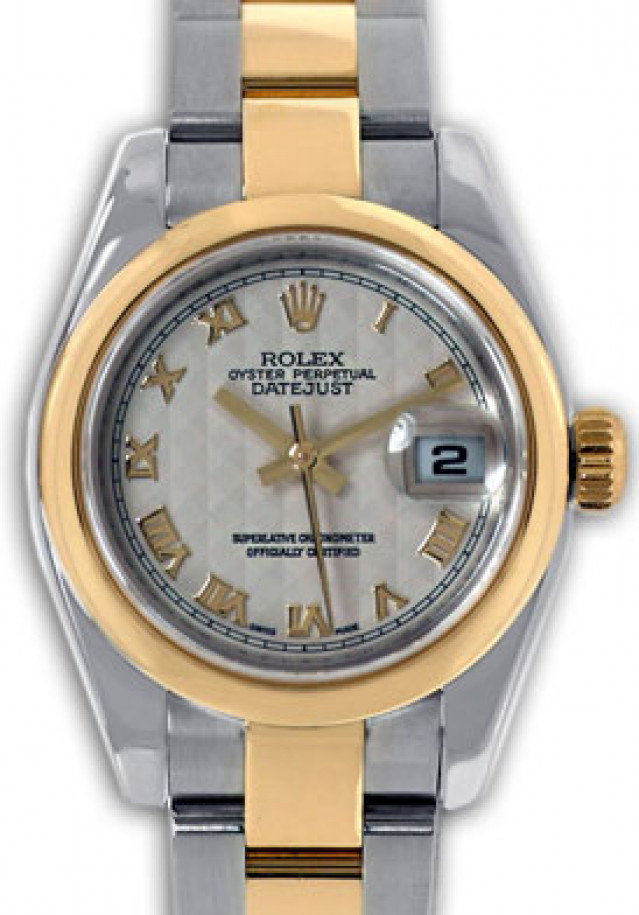 Rolex 179163 Yellow Gold & Steel on Oyster, Fluted Bezel Ivory with Gold Roman