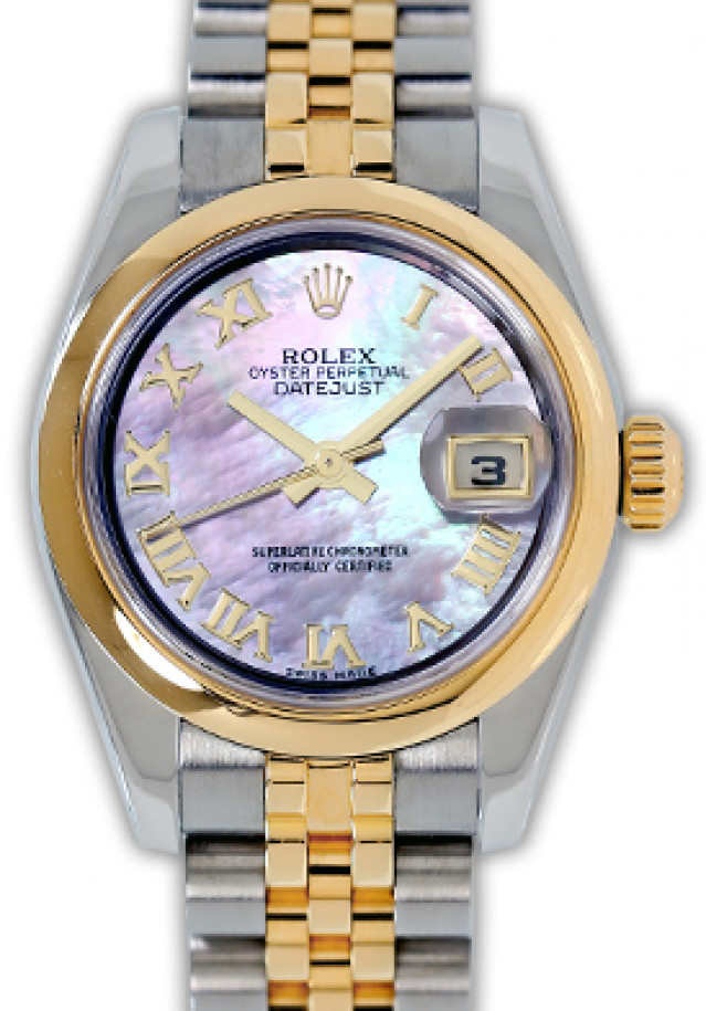 Rolex 179163 Yellow Gold & Steel on Jubilee, Smooth Bezel White Mother Of Pearl with Gold Roman