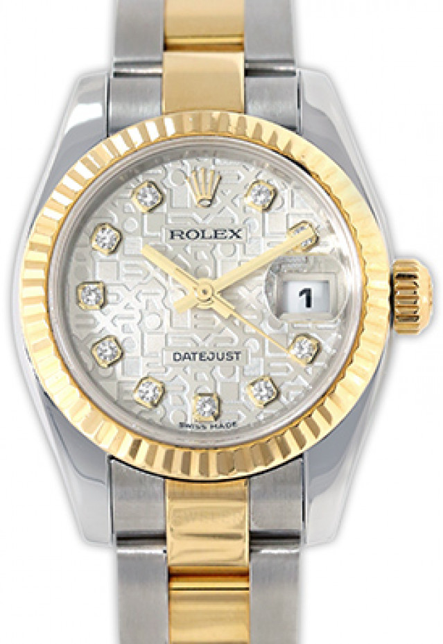 Rolex 179163 Yellow Gold & Steel on Oyster, Fluted Bezel Jubilee Steel Diamond Dial