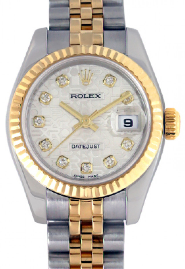 Rolex 179173 Yellow Gold & Steel on Jubilee, Fluted Bezel Jubilee Steel Diamond Dial