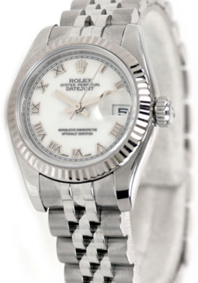 Rolex 179174 White Gold & Steel on Jubilee White with White Roman