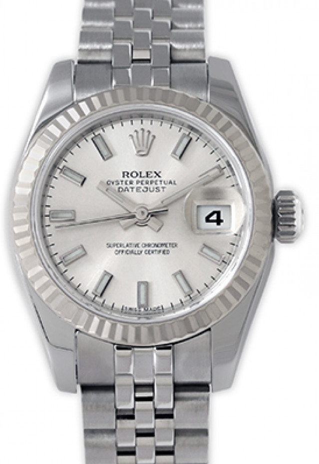 Rolex 179174 White Gold & Steel on Jubilee Steel with Luminous on Silver Index
