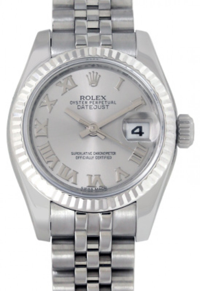 Rolex 179174 White Gold & Steel on Jubilee Rhodium with Silver Roman