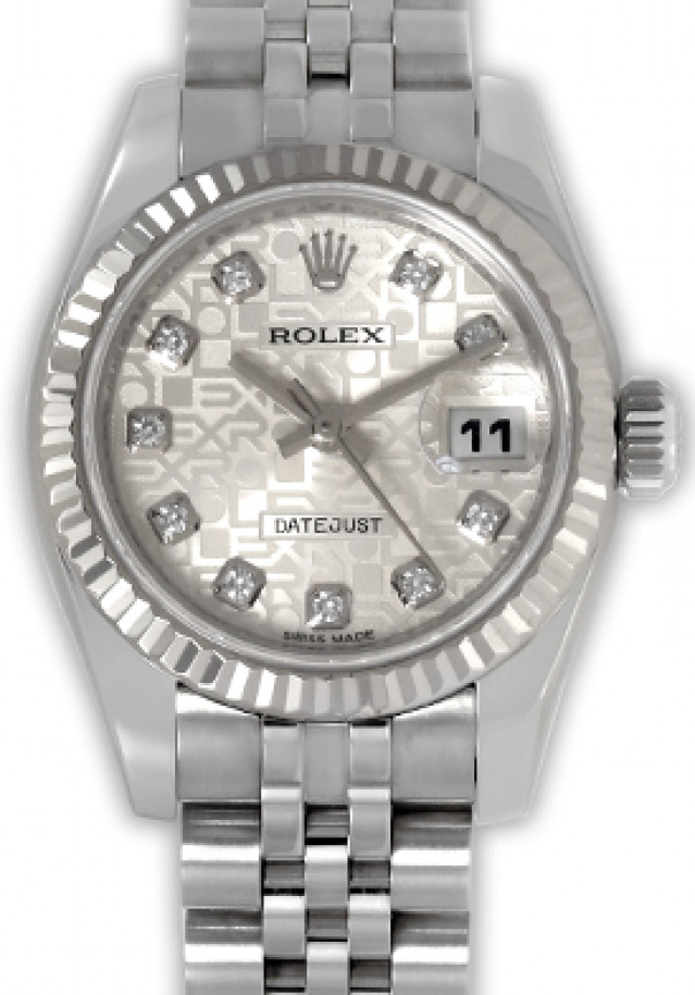 Rolex 179174 White Gold & Steel on Jubilee Jubilee Steel Diamond Dial