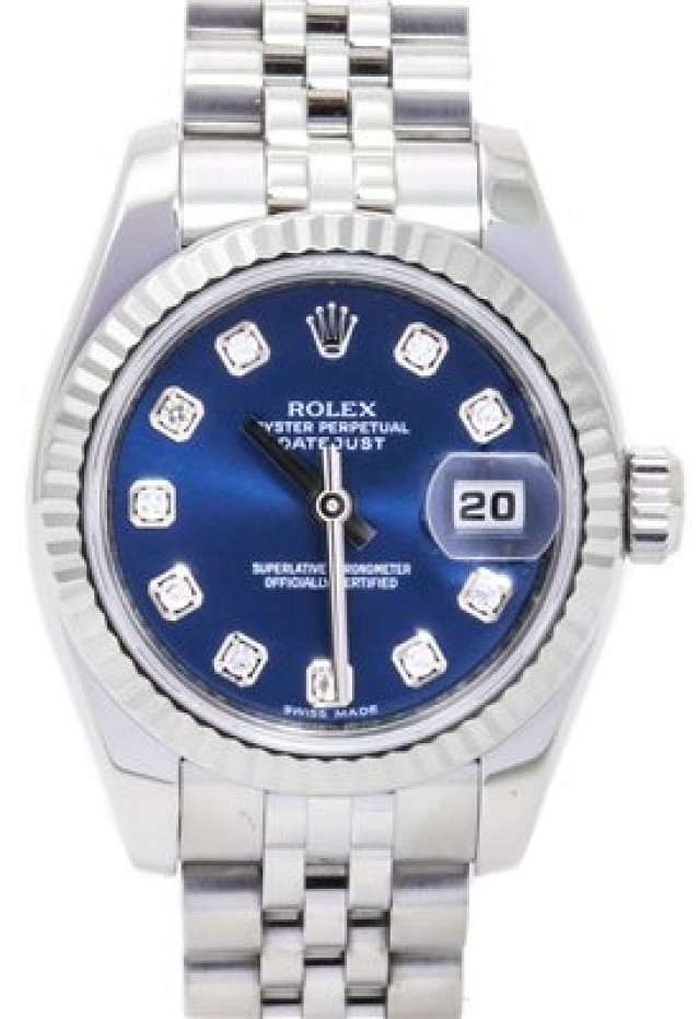 Rolex 179174 White Gold & Steel on Jubilee Blue Diamond Dial