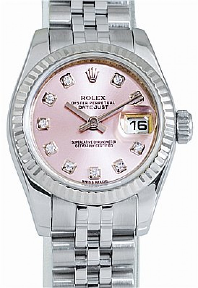 Rolex 179174 White Gold & Steel on Jubilee Pink Diamond Dial