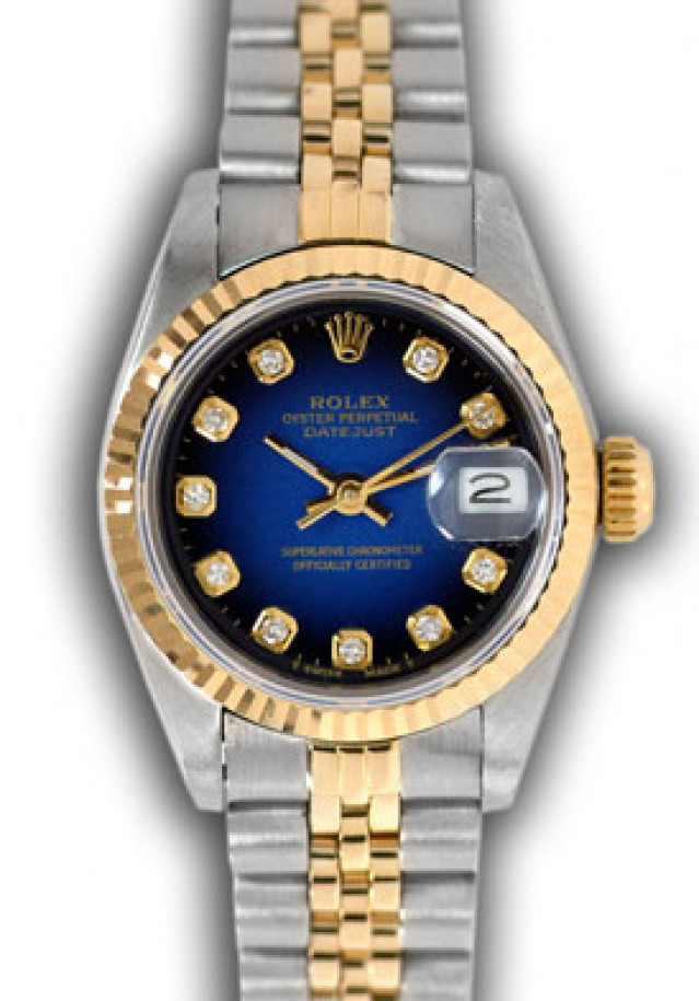 Rolex Datejust 69173 with Diamonds on Blue Dial