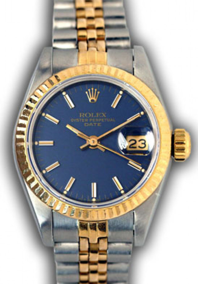 Rolex Datejust 69173 Gold & Steel With Blue Dial