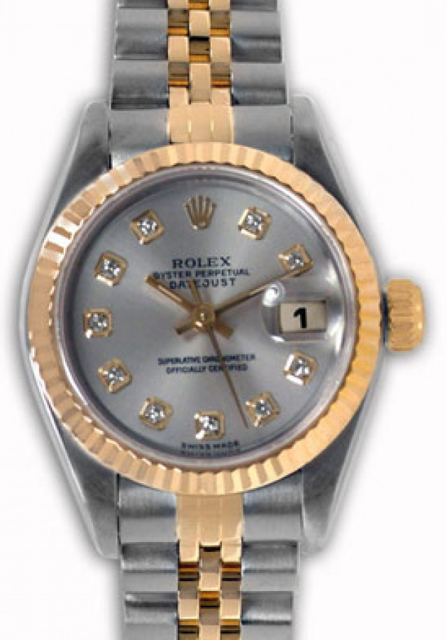 Rolex Datejust 69173 with Diamonds on Silver Dial