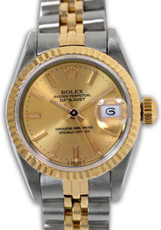 Pre-Owned Gold & Steel Rolex Datejust 69173 Year 1995