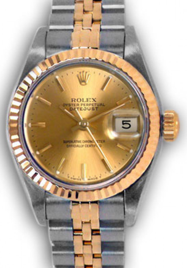 Pre-Owned Gold & Steel Rolex Datejust 69173 Year 1994