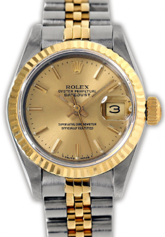 Pre-Owned Rolex Datejust 69173 Gold & Steel Champagne