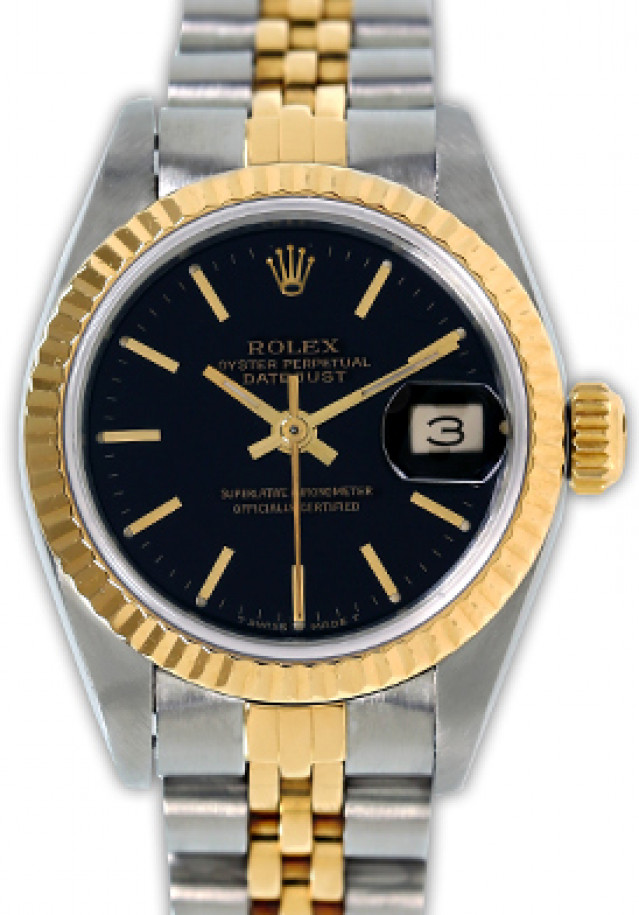 Rolex Datejust 69173 Gold & Steel With Black Dial