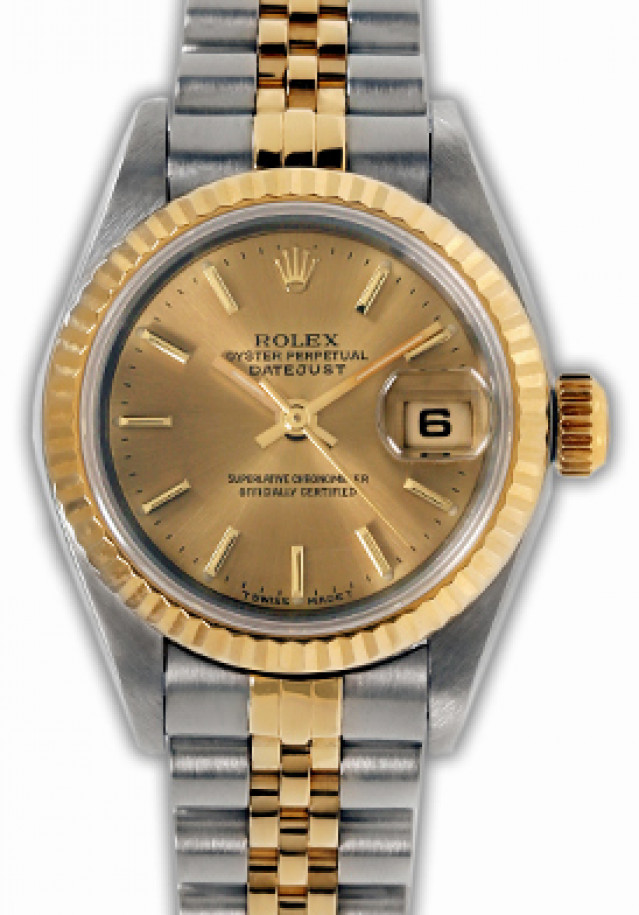 Pre-Owned Gold & Steel Rolex Datejust 69173 Year 1996