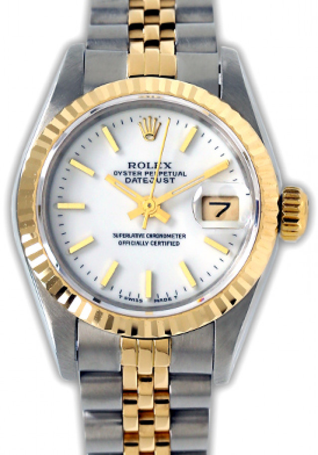 Rolex Datejust 69173 Gold & Steel With White Dial