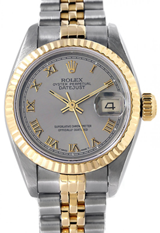 Rolex Datejust 69173 Gold & Steel with Steel Dial & Roman Markers