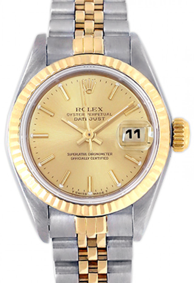 Pre-Owned Gold & Steel Rolex Datejust 69173 Year 1990