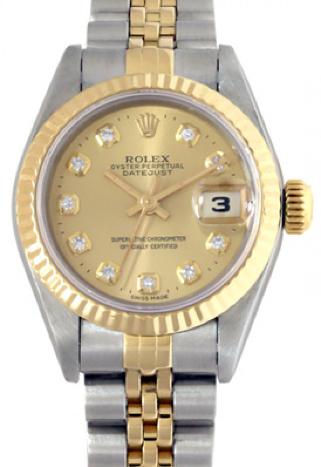 Rolex Datejust 69173 Fluted with Champagne Dial