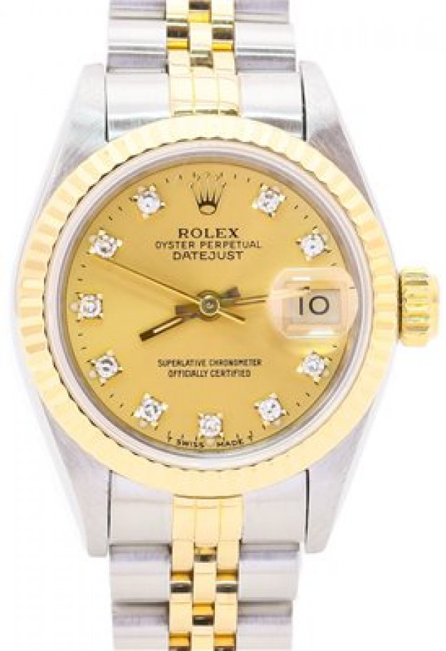 Diamond Rolex Datejust 69173 with Champagne Dial