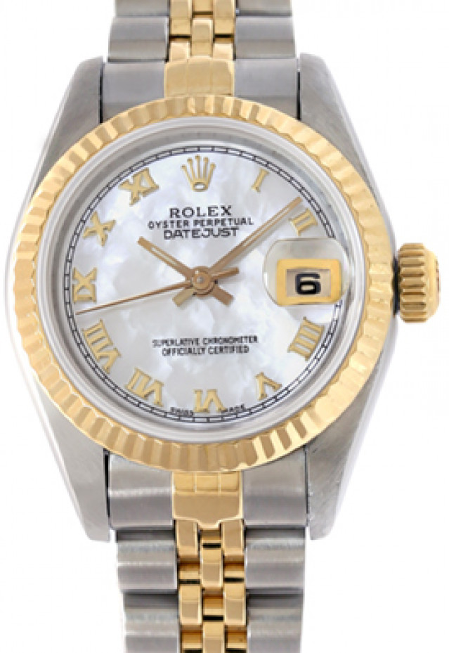 26 mm Rolex Datejust 69173 Gold & Steel on Jubilee with White Dial