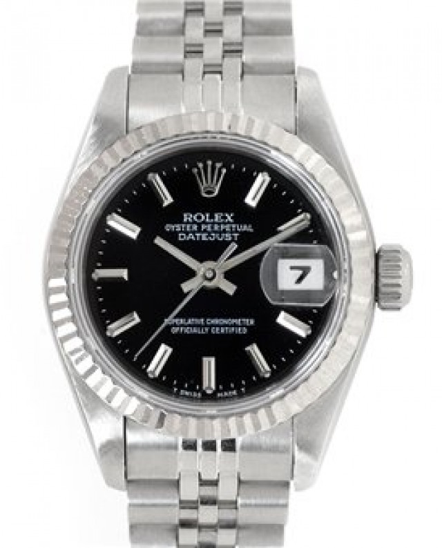 Rolex 69174 White Gold & Steel on Oyster Black with Gold Index