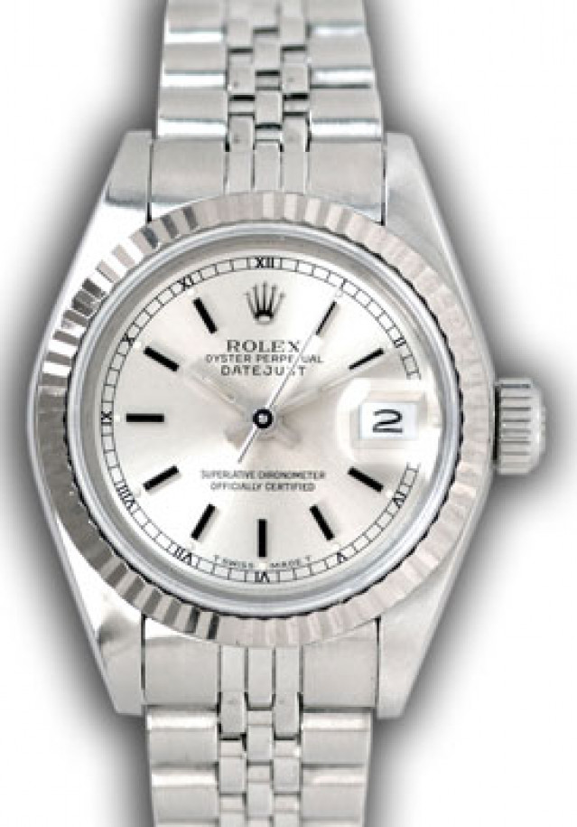 Rolex 69174 White Gold & Steel on Jubilee Steel with Silver Index & Black Roman