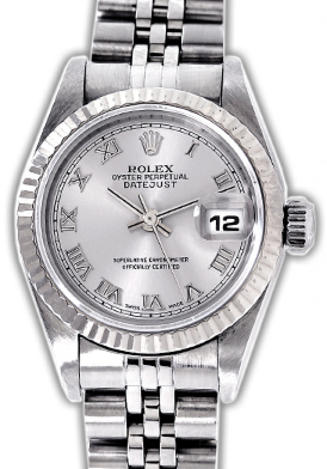 Rolex 69174 White Gold & Steel on Jubilee Rhodium with Silver Roman